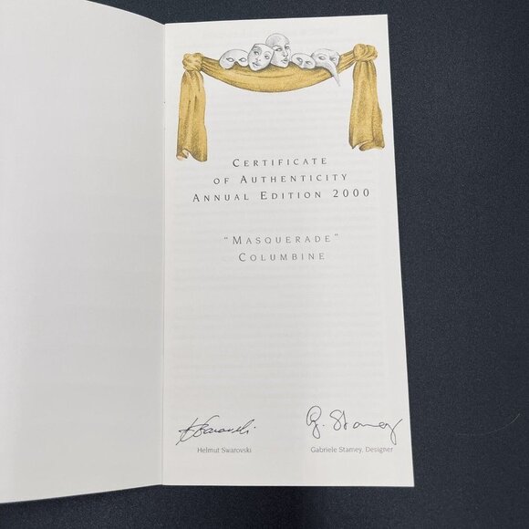 Swarovski Masquerade Columbine 2000 SCS Annual Figurine Box w/ Certificate - Picture 12 of 12